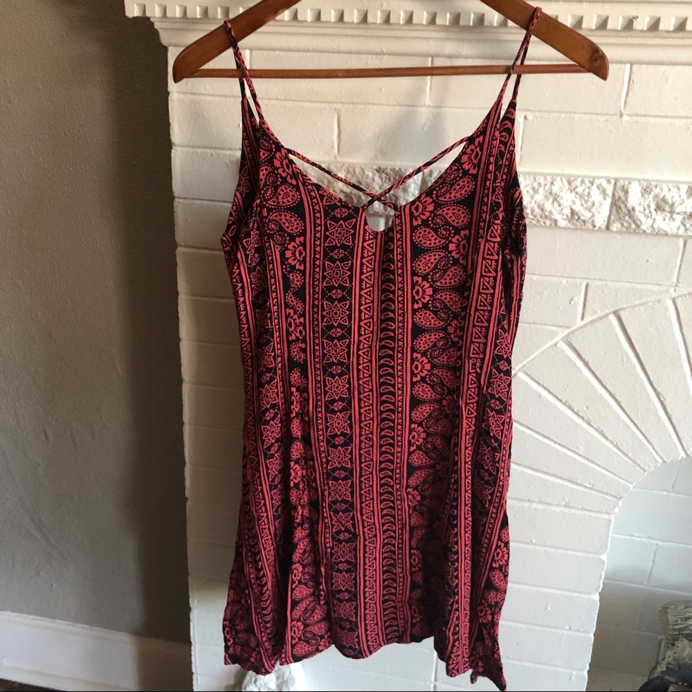 Short red and black dress/bathing suit coverup